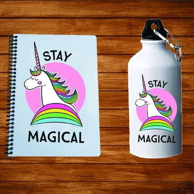 Magical Unicorn Note Book + Water Bottle 500ml