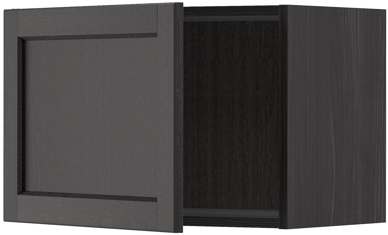 METOD Wall cabinet - black/Lerhyttan black stained 60x40 cm