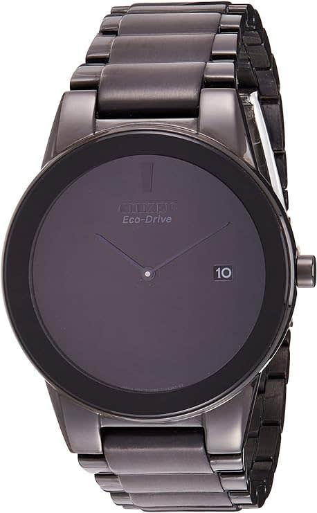 Get Citizen AU1065-58E Casual Watch with Eco-Drive Technology for Men, Stainless Steel Starp - Black with best offers | Raneen.com
