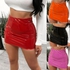 New Women Sexy Bright Leather Bodycon High Waist Slim Pencil Mini Skirt Evening Party Skirts Clubwear