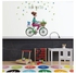 Qiangtie Cartoon Girl On Bicycle Pattern Wall Sticker PInk/Green/Brown 70x50centimeter