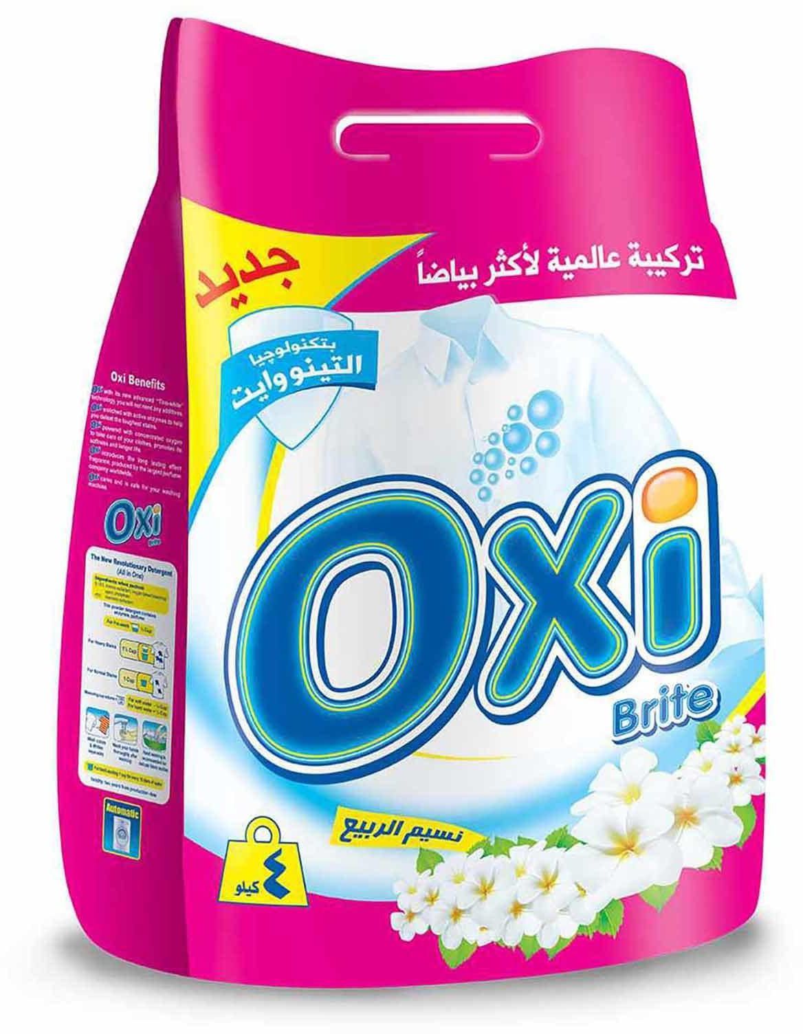 Oxi Tino White Powder Detergent With Spring Breeze - 4 Kg