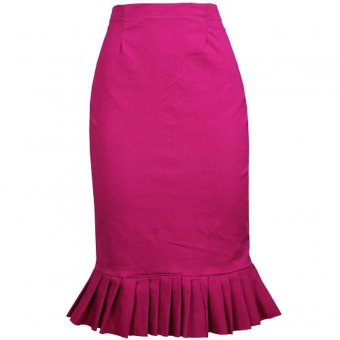 Body Cone Pleated Peplum Skirt