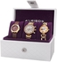 Akribos XXIV Gift Set for Women - Analog Stainless Steel & Leather Band Watch - AK741YG