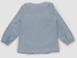 Girls Collared Neck Long Sleeve Blouse Sea Blue