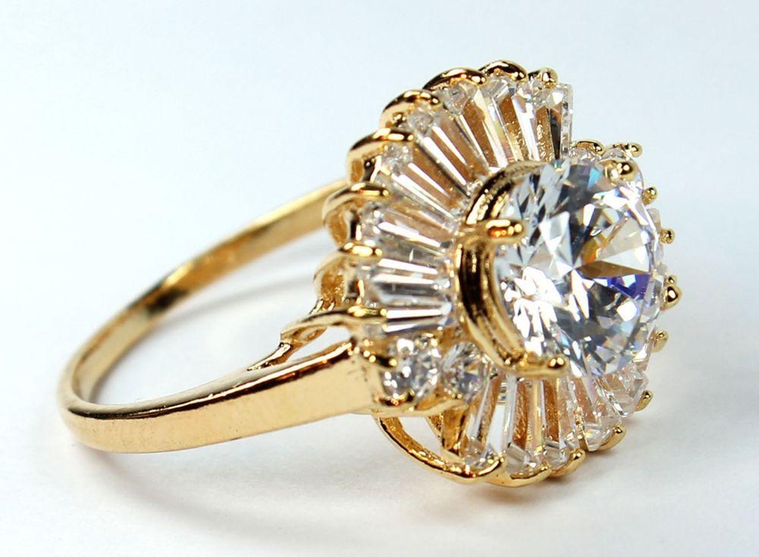 18k gold plated crystal Zircon ladies fashion diamond Ring