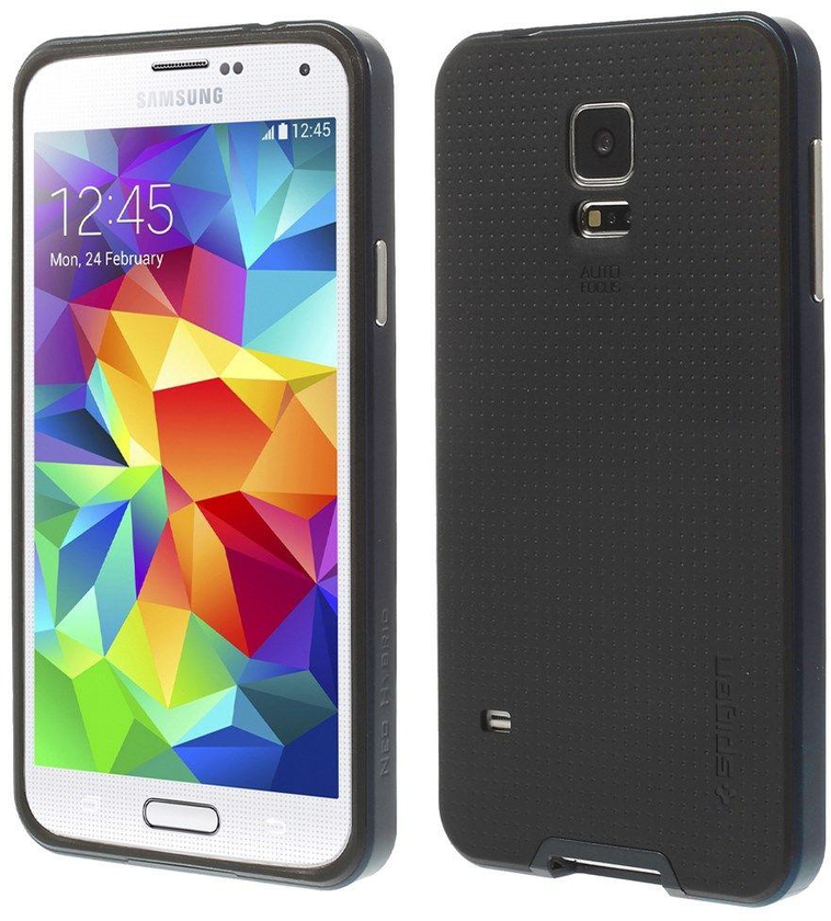 Neo Hybrid Series Case with Screen Protector for Samsung Galaxy S5 i9600 G900 – Black / Dark Blue