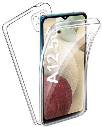 Case for Samsung Galaxy A12 Transparent Silicone - Durable Full Body Front and Back Double Sided Full Body Case (Samsung Galaxy A12)