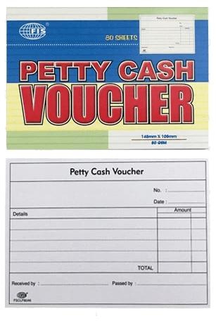 Petty Cash Voucher Booklet A6