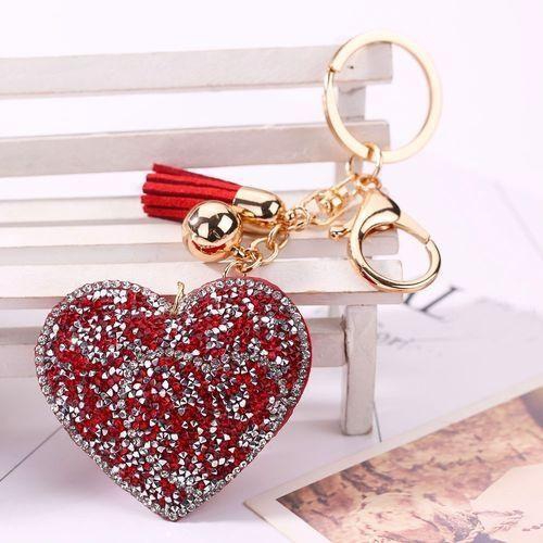 Eissely Love Rhinestone Tassel Keychain Bag Handbag Key Ring Car Key Pendant