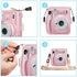 O Ozone Transparent Hard Camera Case For Fujifilm Instax Mini 11 Instant Camera Cover With Adjustable Strap [ Shining Case Designed For Instax Mini 11 Case ] - Glitter Pink