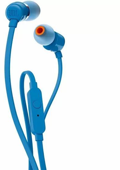 JBL T110 In-Ear Headphones with Mic (Blue)