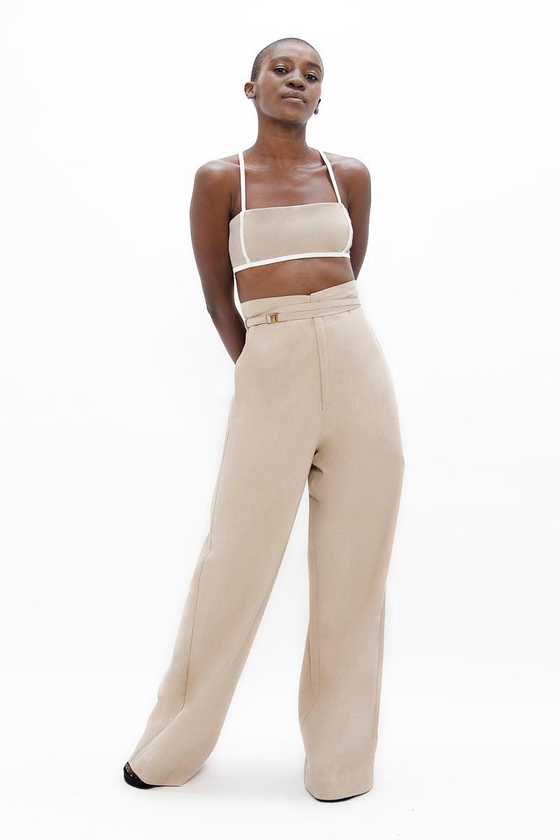 Florence Organic Cotton Twill Pants in Sand