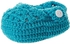 أحذية كروشيه للأطفال من السنافر - أزرق فاتح وأزرق وأبيض - 0-3 M (عبوة من 3 قطع)