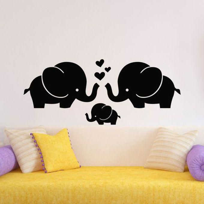 Decorative Wall Sticker - Elephants And Hearts