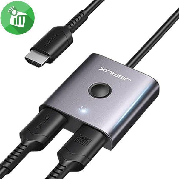 JSAUX 4K 60Hz HDMI 2.0 Switcher 2in1 Out Adapter