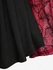 Plus Size Lace Trim Rivet Floral Mesh Flocking Buckle Surplice Flare Sleeve Top - 2x | Us 18-20