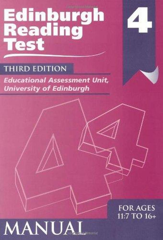 Hodder & Stoughton Edinburgh Reading Test 4 Manual (Edinburgh Reading Tests) ,Ed. :3