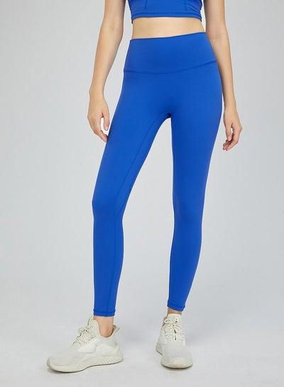 Solid Stretch Yoga Pants Blue