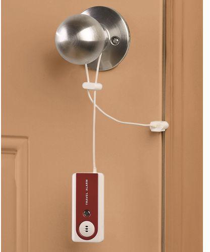 Generic Travel Door Alarm with LED Flashlight - White/Red