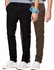 Fashion 2 Pack Soft Khaki Pants - Black & Brown