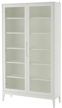 REGISSÖR Glass-door cabinet, white