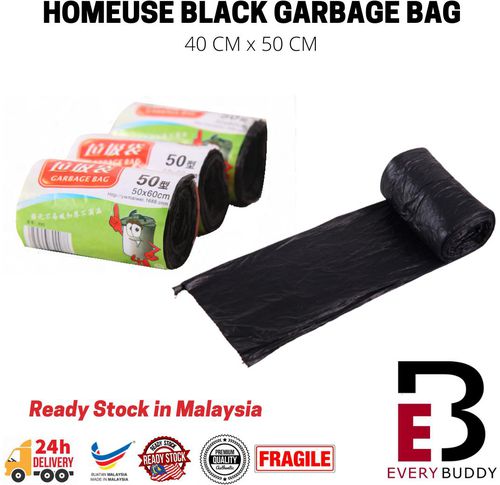 40 cm x 50 cm 15 pcs per roll Home Use Black Garbage Trash Plastic Bag