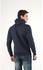 Ravin Quilted Patterned Hoodie - Navy Blue