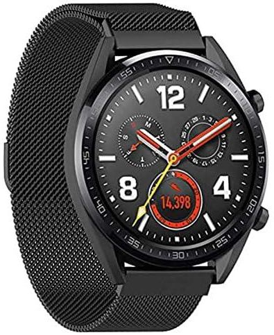 SKEIDO Stainless Steel Replace Mesh Band Strap for Huawei Magic/Watch GT/Ticwatch Pro black