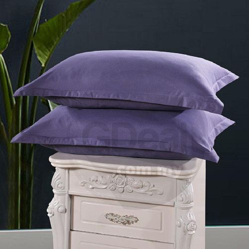 GTE 1 Pair Pillow Case Cover Solid Colour Rectangle Throw Cushion Cover (5 Colors)