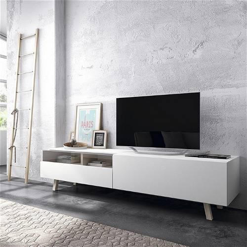 TV Unit with various storage spaces, Wood & White - TV78