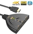 HDMI Switch, 3 Port 4K HDMI Switcher 3x1 Switch HDMI Splitter Pigtail Cable Supports Full HD 4K 1080P 3D Player