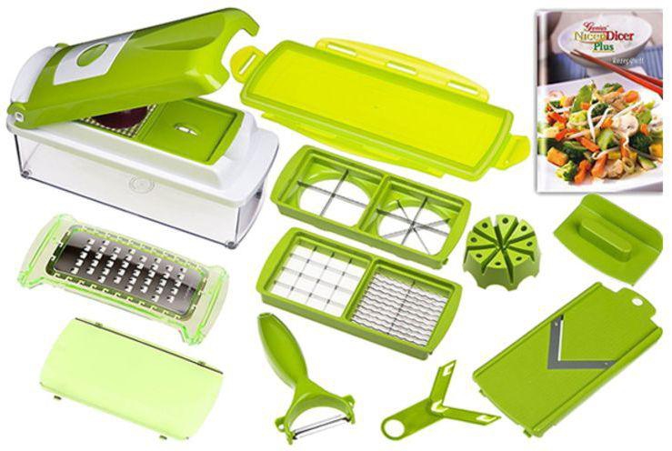 Generic 11-Piece Fruit And Vegetable Chopper And Slicer Set White/Green