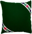 Green velvet cushion with floral borders