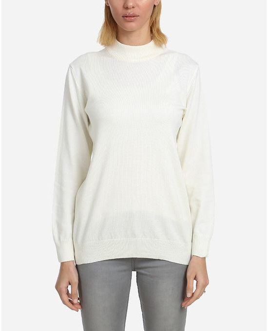 Belladonna Half Neck Knit Pullover - Off White