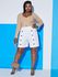 Sailor Style Buttoned Plus Size Bermuda Shorts - L