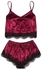 2-Piece Velvet Cami Top And Shorts Set Burgundy