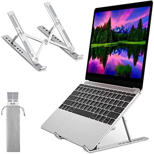 Adjustable Laptop Stand, Portable Aluminium Laptop Riser Laptop Holder for Desk, Foldable Ventilated Cooling Computer Support Stand for Apple MacBook Pro/Air, HP, Sony, Dell, More 10-15.6”