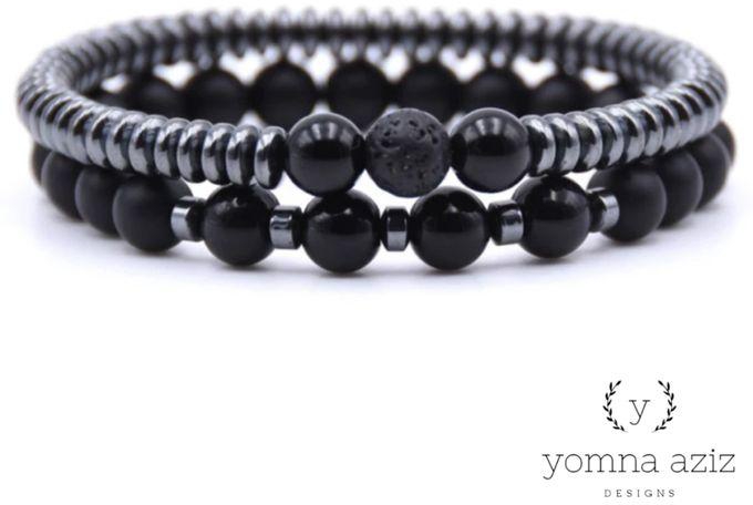 Accessories Fashion Onyx Stone Beaded Black Bracelet For Women & Men
