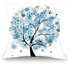 Winter Tree Printed Decorative Cushion Cover White/Blue 45x45cm
