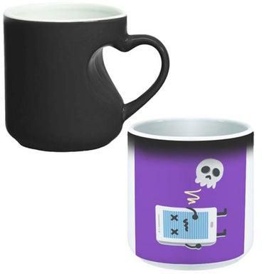 Printed Ceramic Magic Coffee Mug White/Purple/Blue