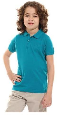 TED MARCHEL Boys Cotton Buttoned Neck Half Sleeves Polo Shirt 10 Blue617109