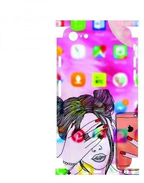 Printed Back Phone Sticker With The Edges For iphone 6 Girl Sketch On Iphone Background