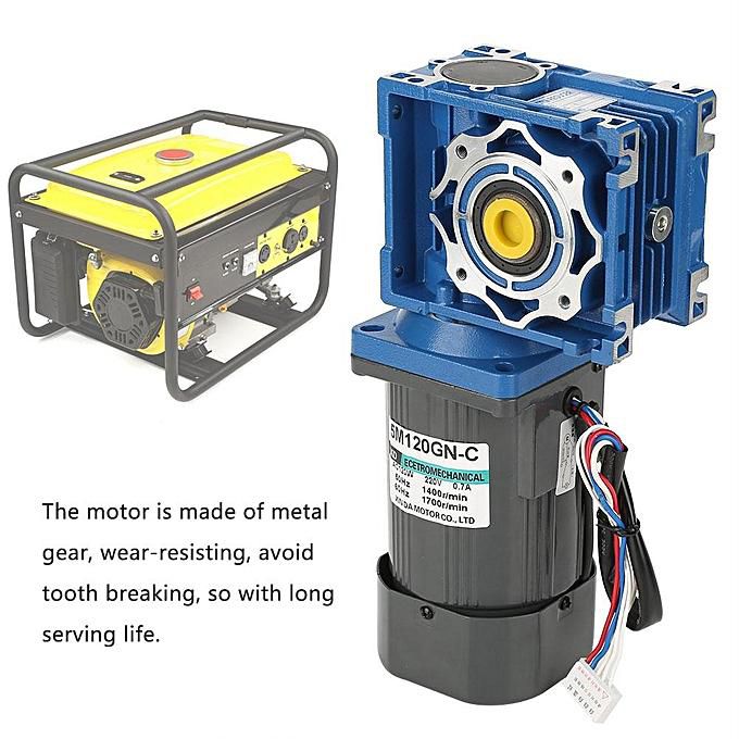 AC220V 120W Self-Locking Worm Speed Adjustable CW/CCW Gear Motor with Governor Worm Gear Speed Reduction Motor 25K 