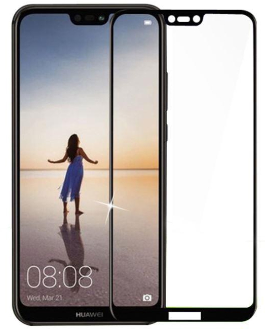 Full Covered Tempered Glass Protector for Huawei Nova 3e (Black)