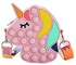 Bwsjyfct Pop Purse Unicorn Fidget Toys Crossbody Handbag for Girls, Push Bubble Sensory Shoulder Bag, Fidget Pop Bubble Shoulder Bag Silicone Push Bubble Bag Relieve Stress