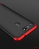 back cover from Gkk  3 pieces for Huawei Honor View 20 Case 360 Full Protection Shockproof - Black with red