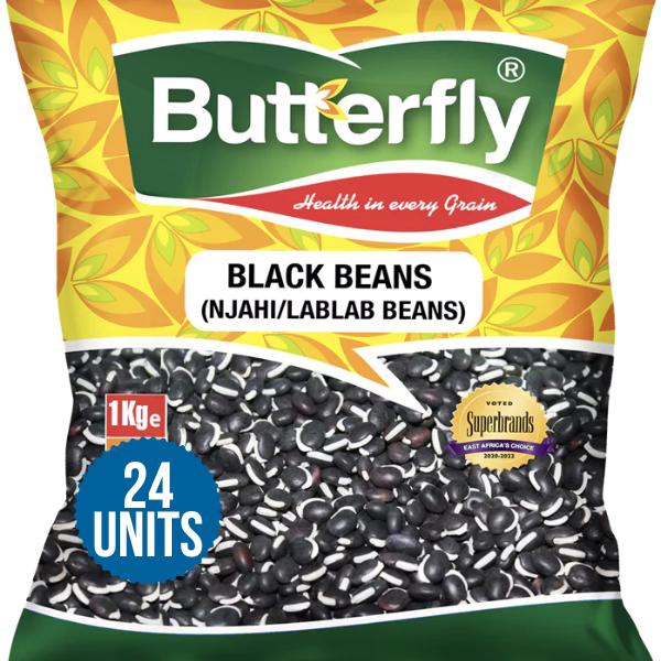 Butterfly Black Bean (Njahi/Lablab Beans) 1Kg 24 X 1kG-(Wholesale)