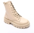 Ice Club Lace-up Mid Heel Platform Beige Ankle Boots
