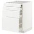 METOD / MAXIMERA Bc w pull-out work surface/3drw, white/Bodbyn off-white, 60x60 cm - IKEA